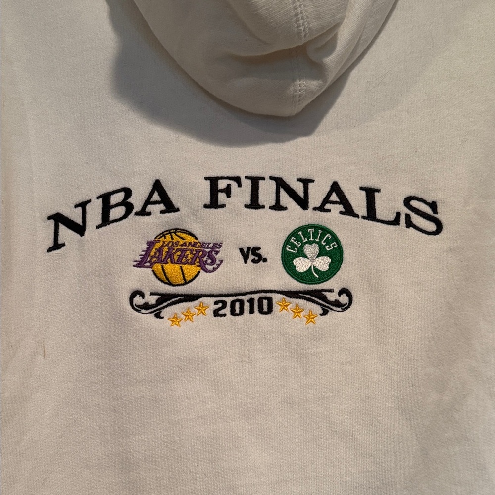NBA LAKERS Finals 2010 White zip up Hoodie 🟣🟡⚪️